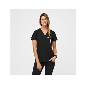 FIGS- black XS Catarina scrub top